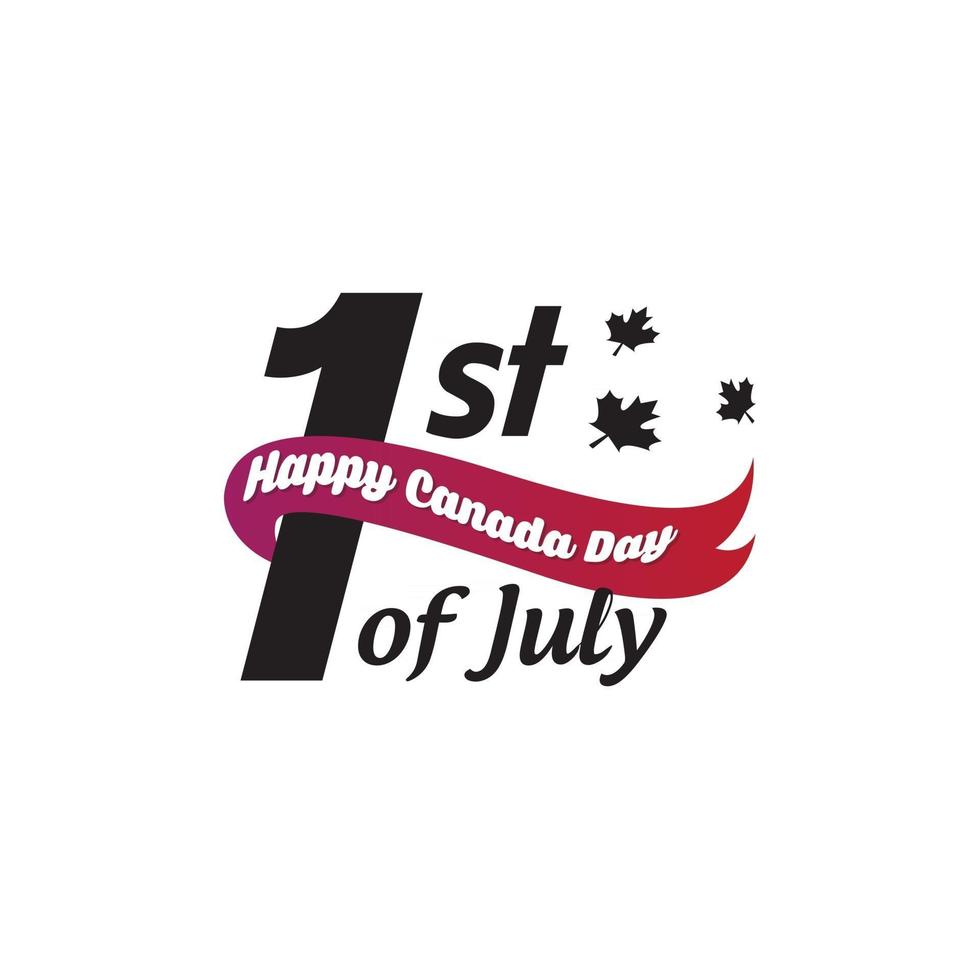 primero de julio logo de ilustración vectorial libre para las celebraciones del día de canadá vector