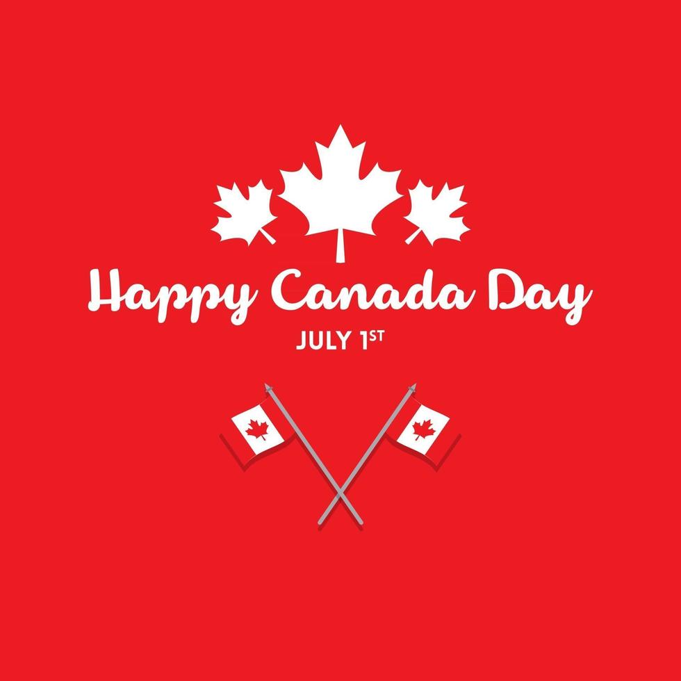 Happy Canada Day free vector illustration symbol for print and digital posts