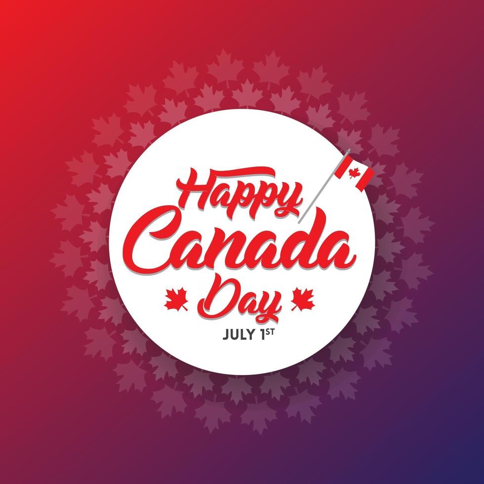 Happy Canada Day free vector greetings and poster template