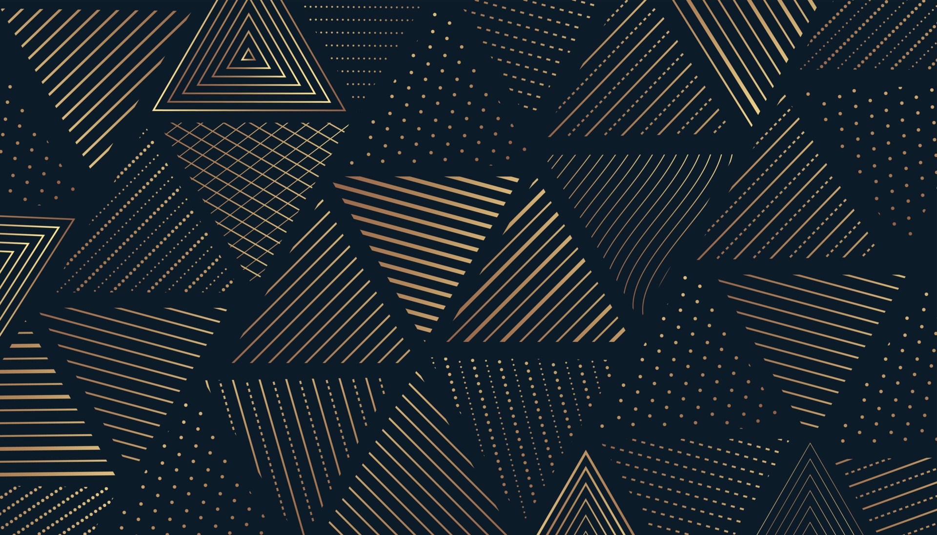 Geometric pattern of abstract golden seamless triangle. Vector