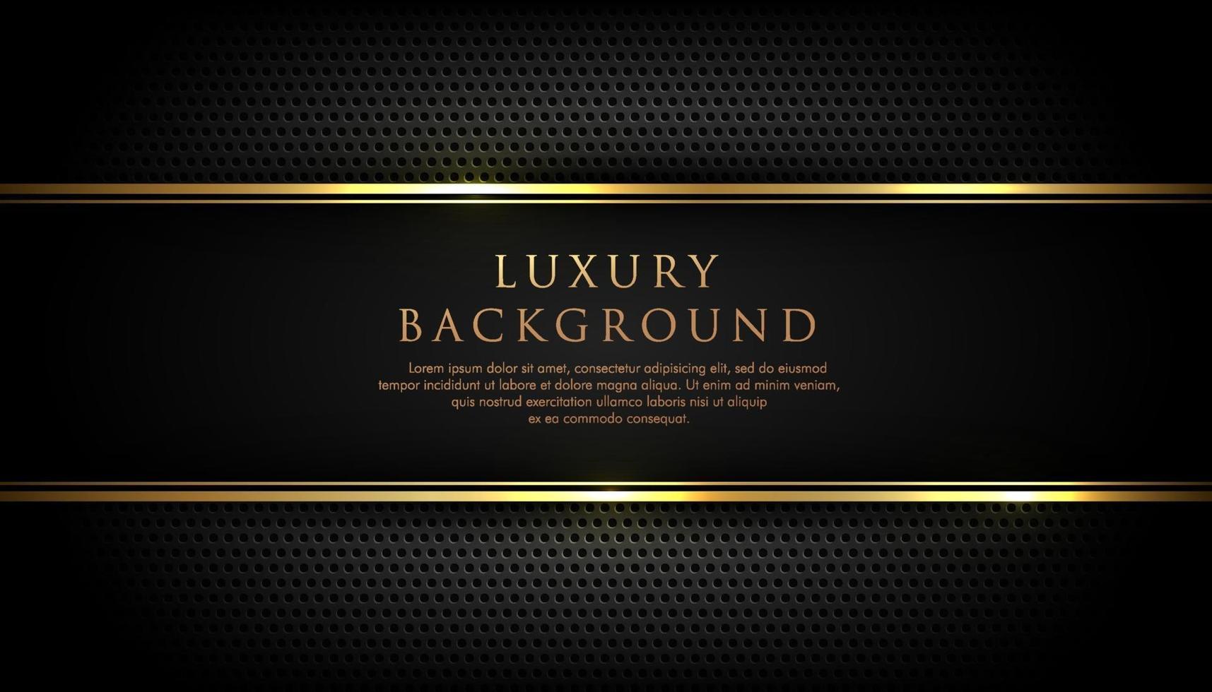 Luxury black stripe with gold border on the dark metal background. VIP invitation banner. Premium and elegant. vector