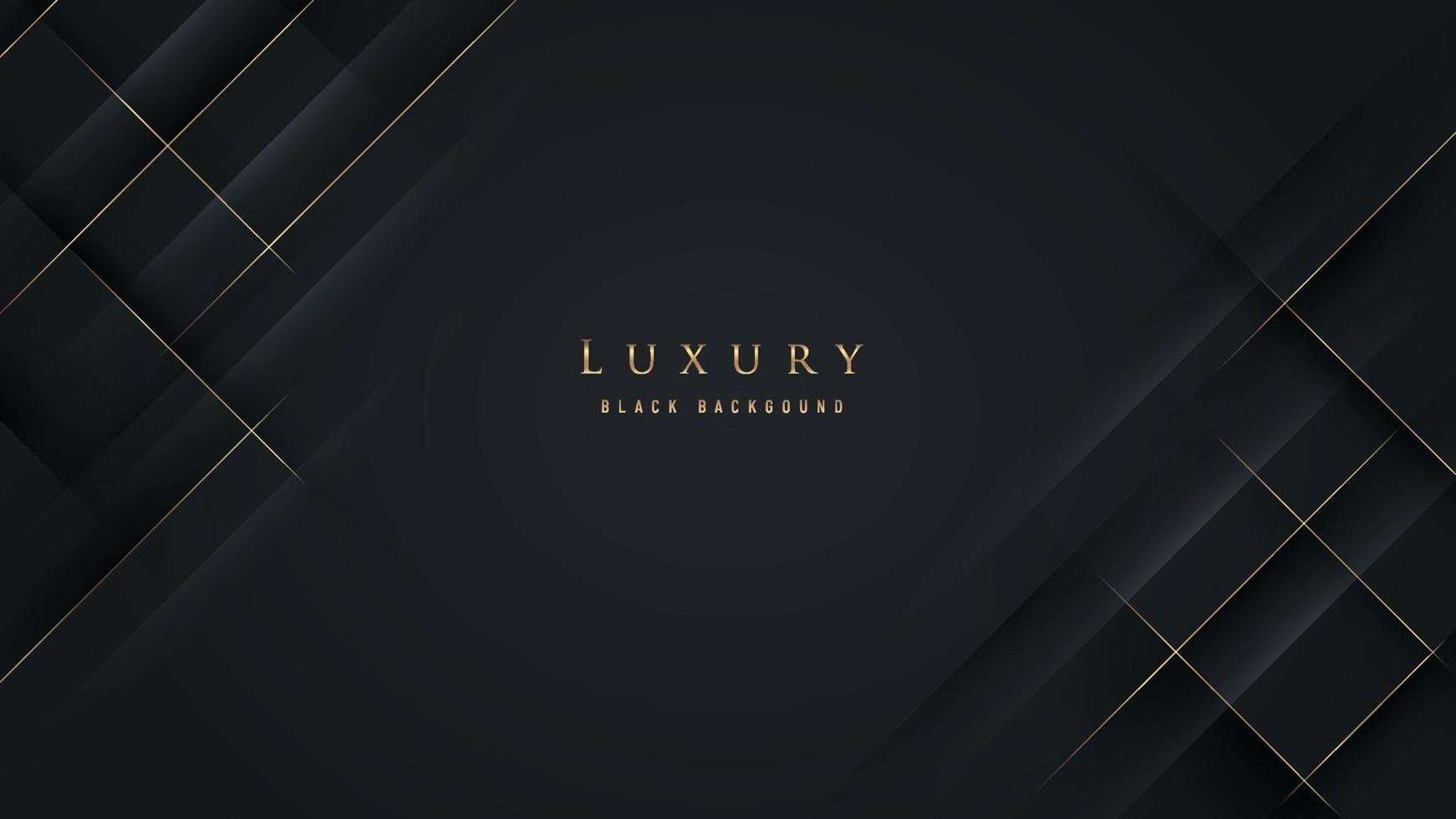 Abstract luxurious black background with golden line. Elegant modern background with copy space. You can use for cover brochure template, poster, banner web, print ad, etc. Vector illustration