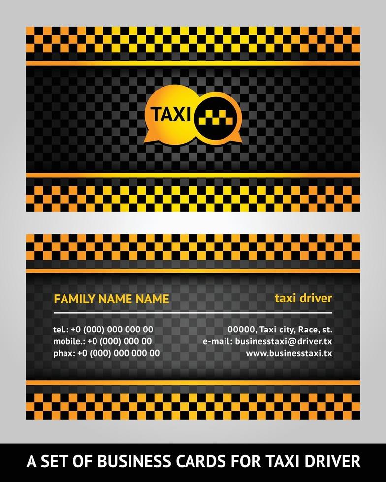 Taxi driver business card vector