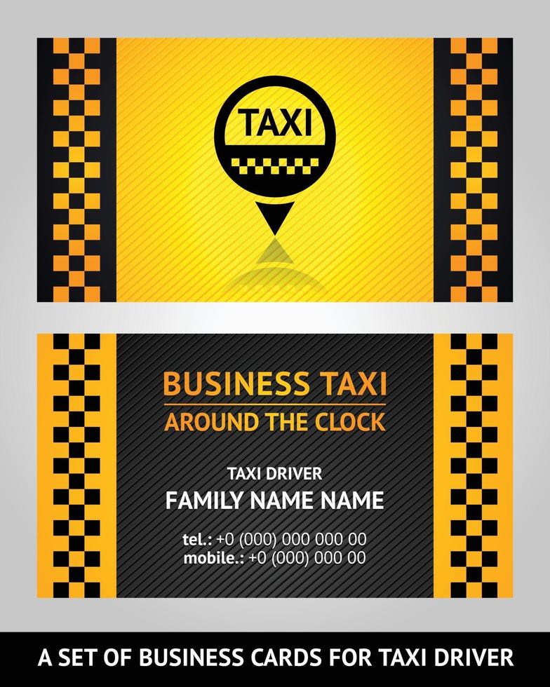 Taxi driver business card vector