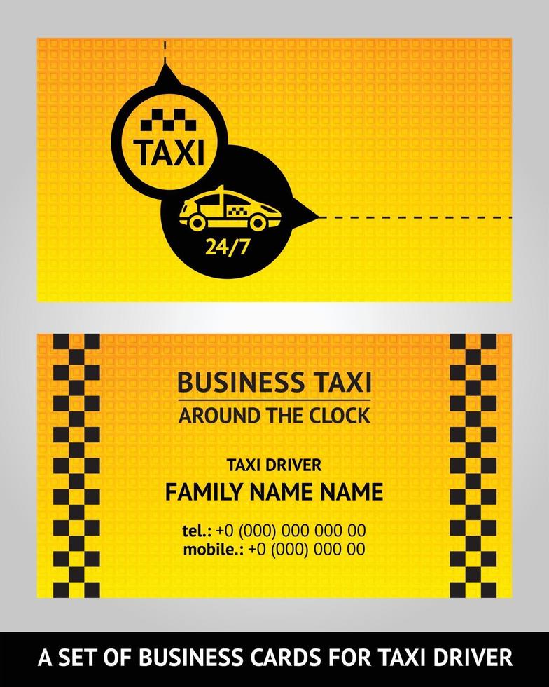 Taxi driver business card vector