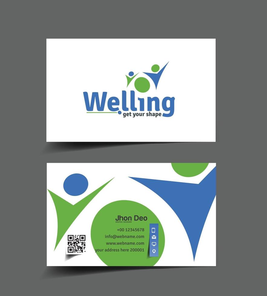 Welling business card template design vector