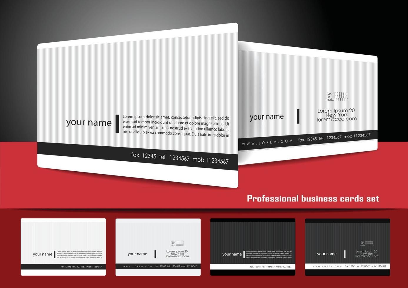 Professional business cards set vector