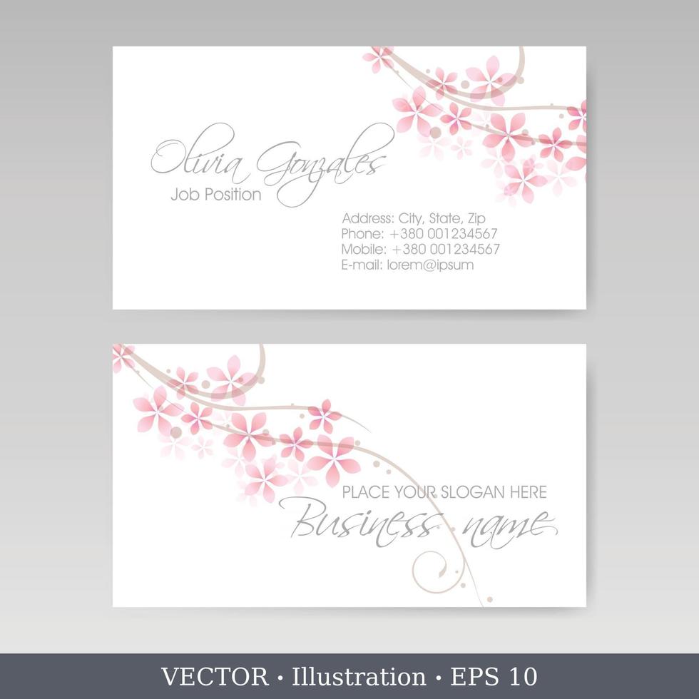 vector floral tarjeta de visita creativa