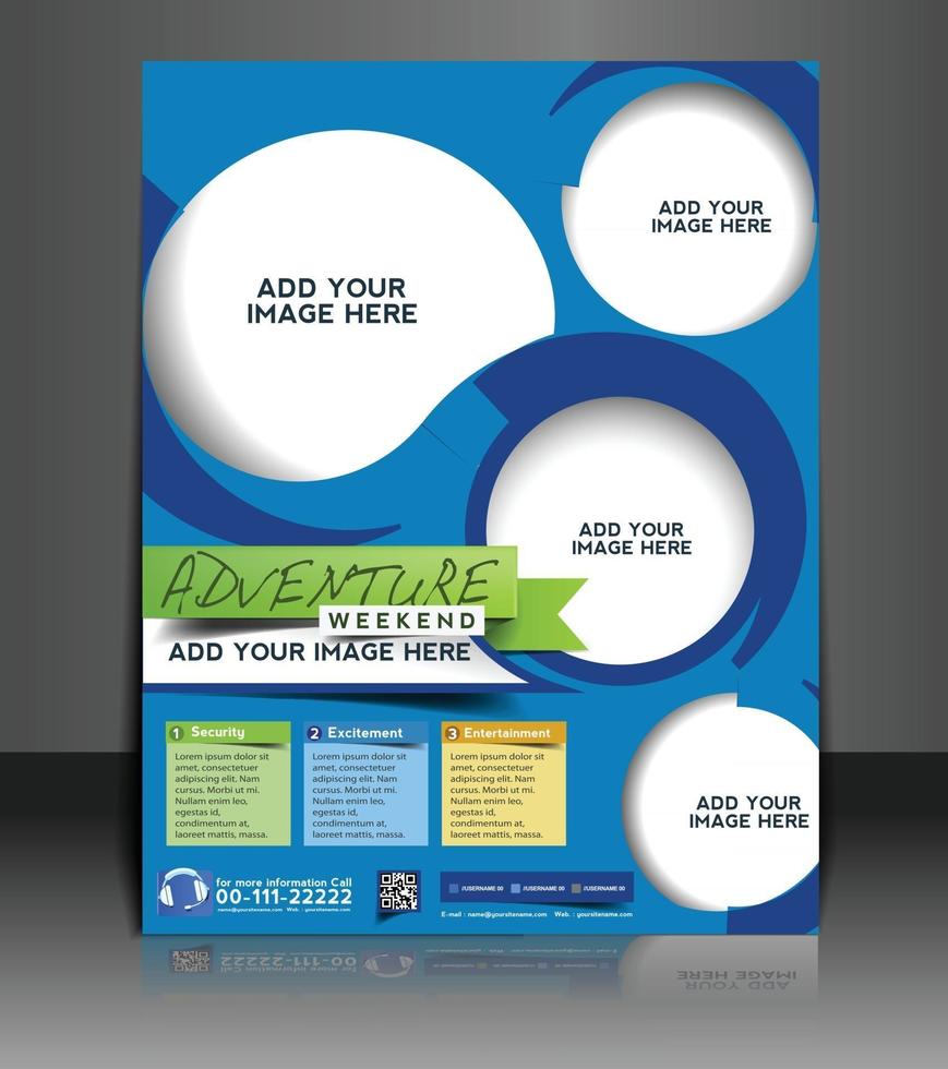 Adventure weekend brochure design vector
