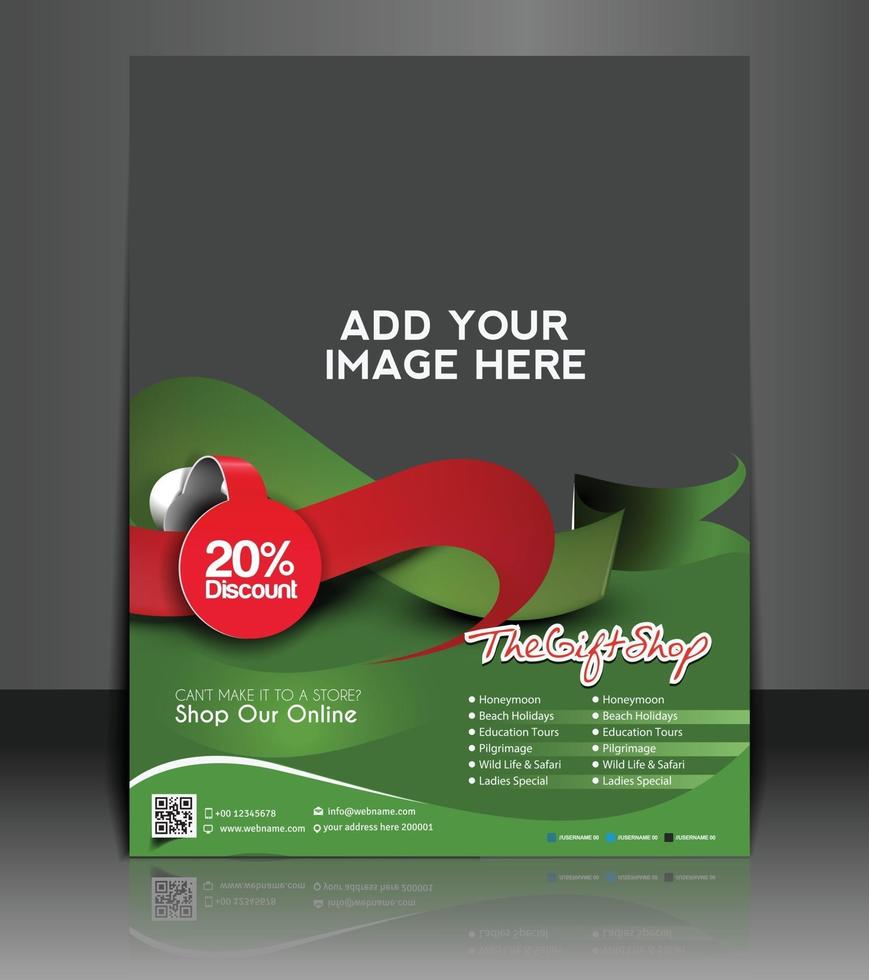 Gift shop brochure design vector