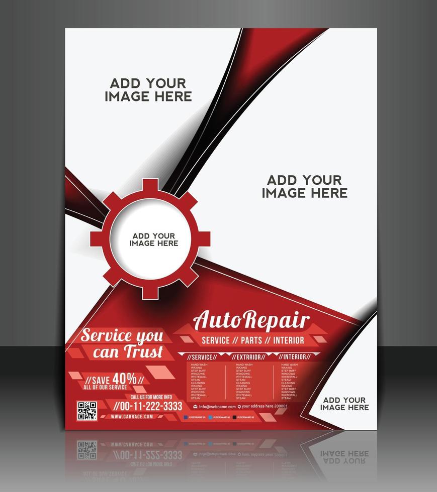 Auto repair brochure design vector