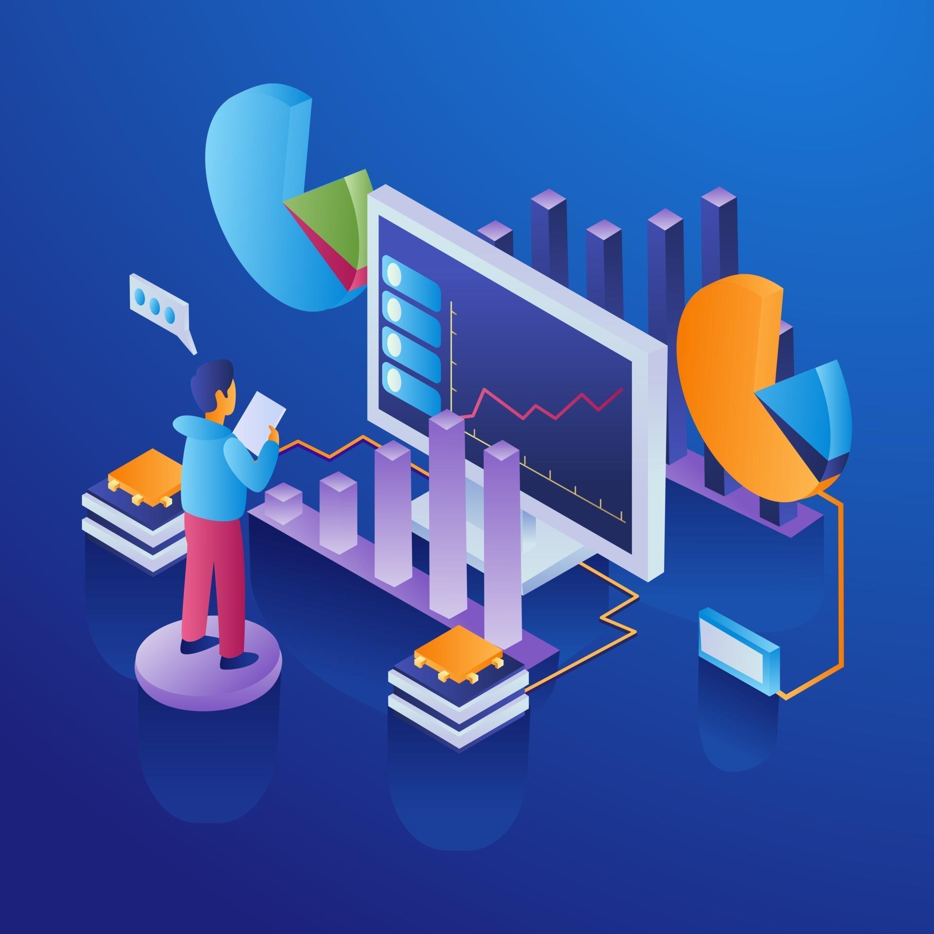 Data analysis isometric illustration concept 2774526 Vector Art at Vecteezy