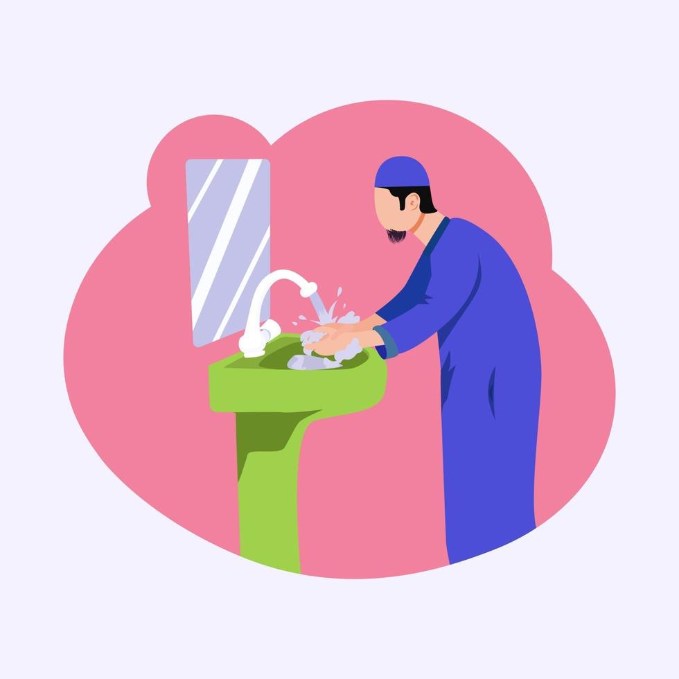 Washing hand illustration concept vector