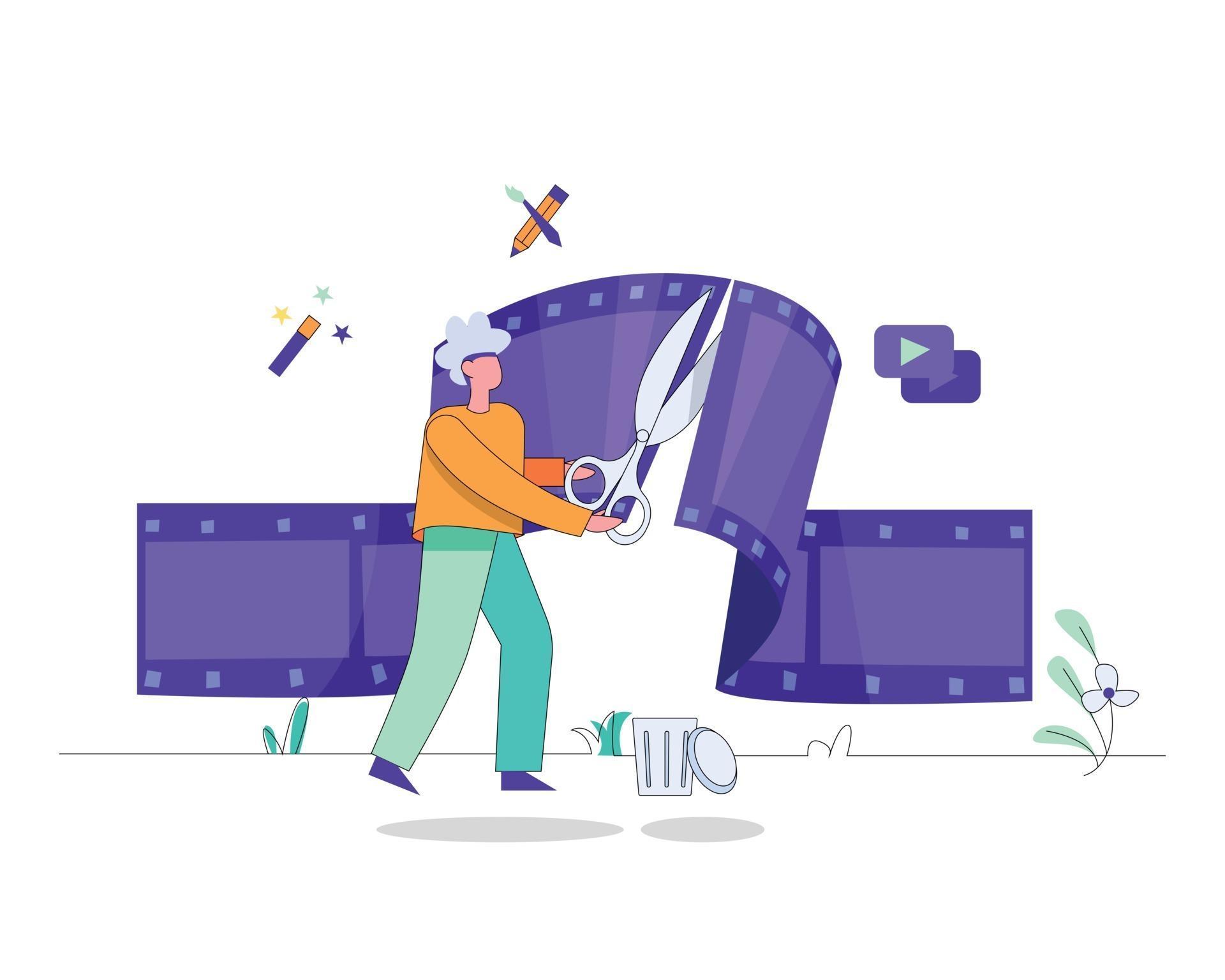 Video editing illustration, edit your video vector concept 2774553