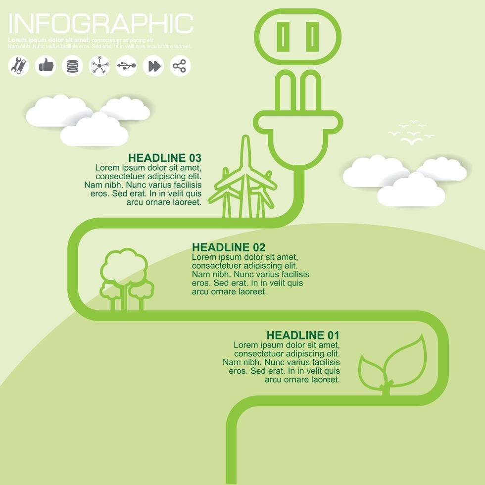 Nature infographics design templates set, vector eps10 illustration