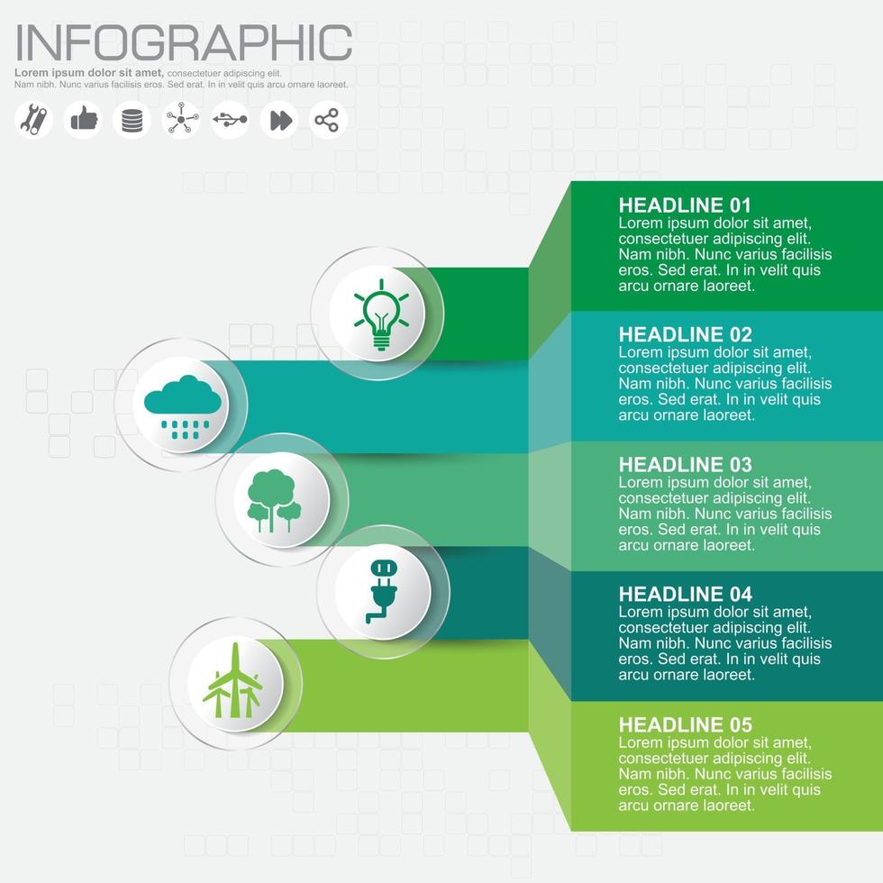 Conjunto de plantillas de diseño de infografías de naturaleza, ilustración vectorial eps10 vector