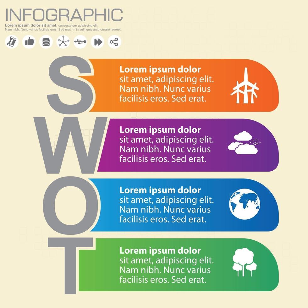 swot infograpgic element vector