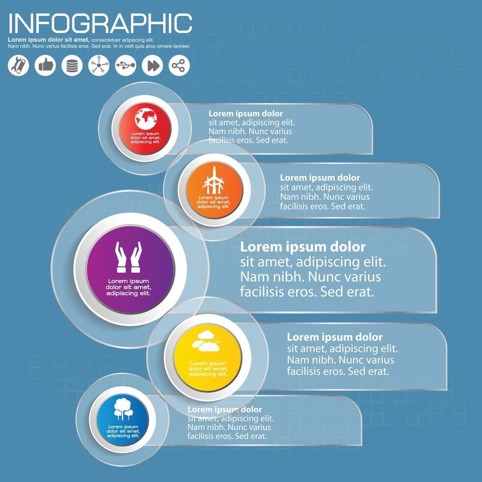 infographic steo with icon vector