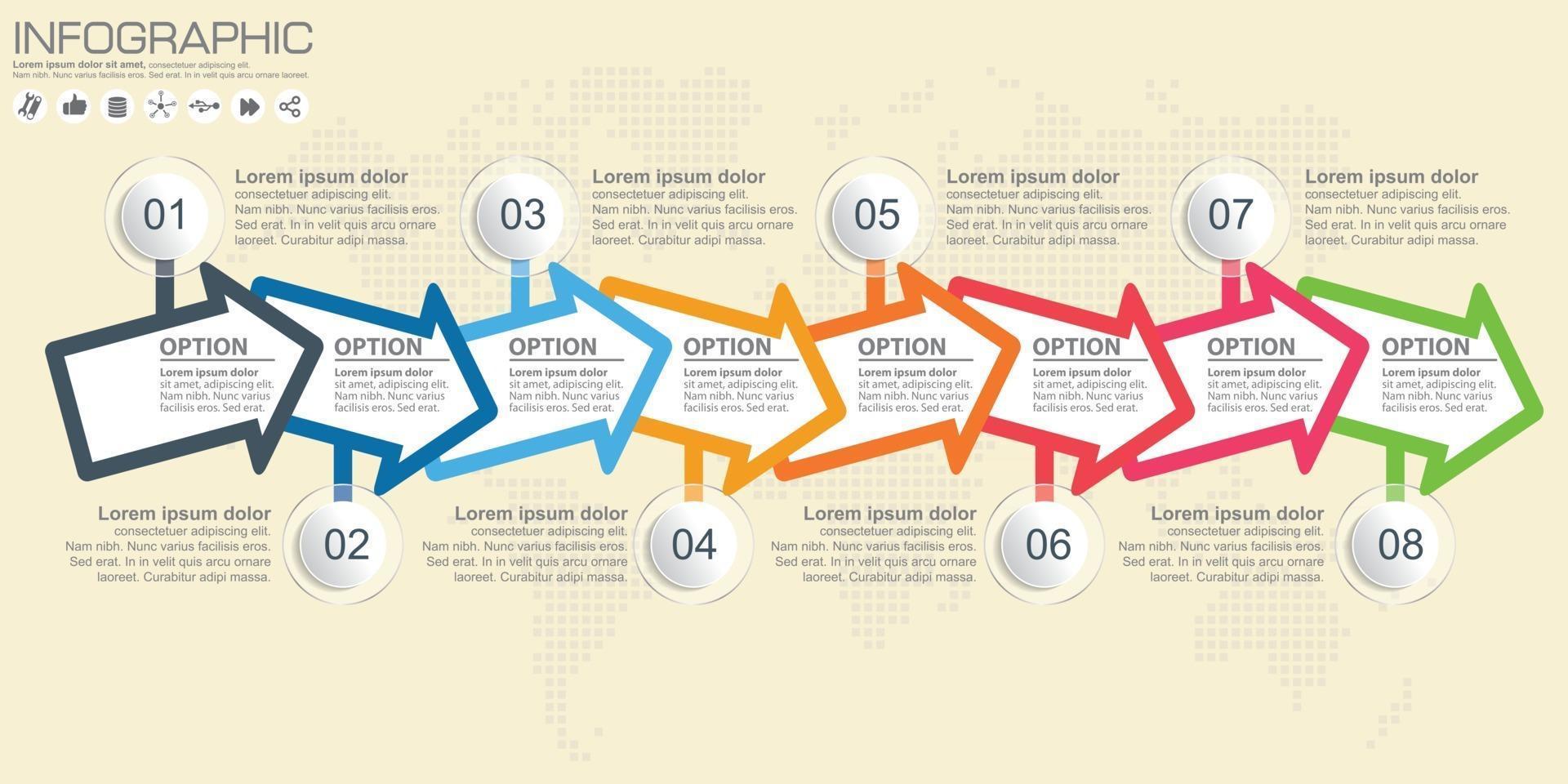 Vector next steps arrows for presentations. Process.