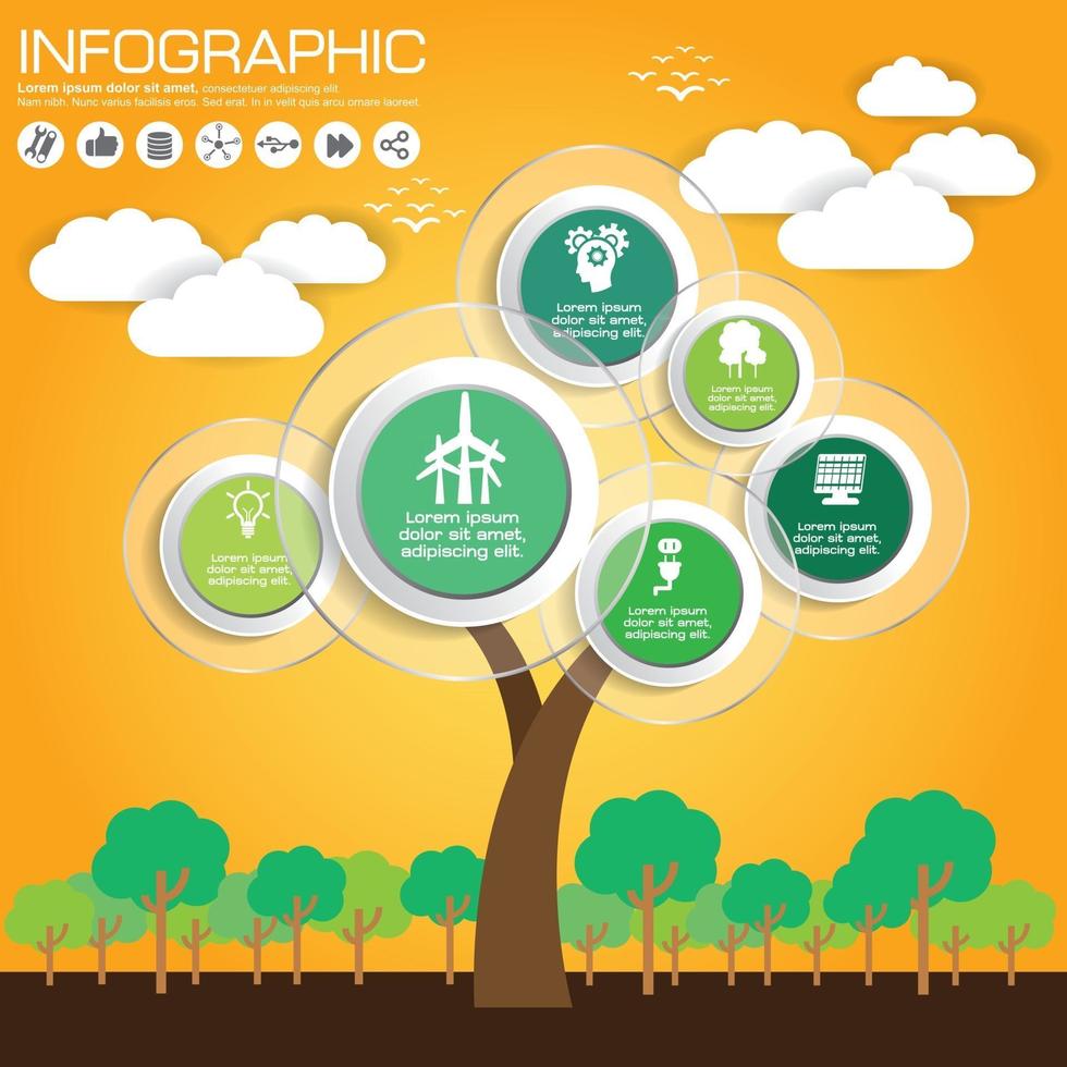 Nature infographics design templates set, vector eps10 illustration