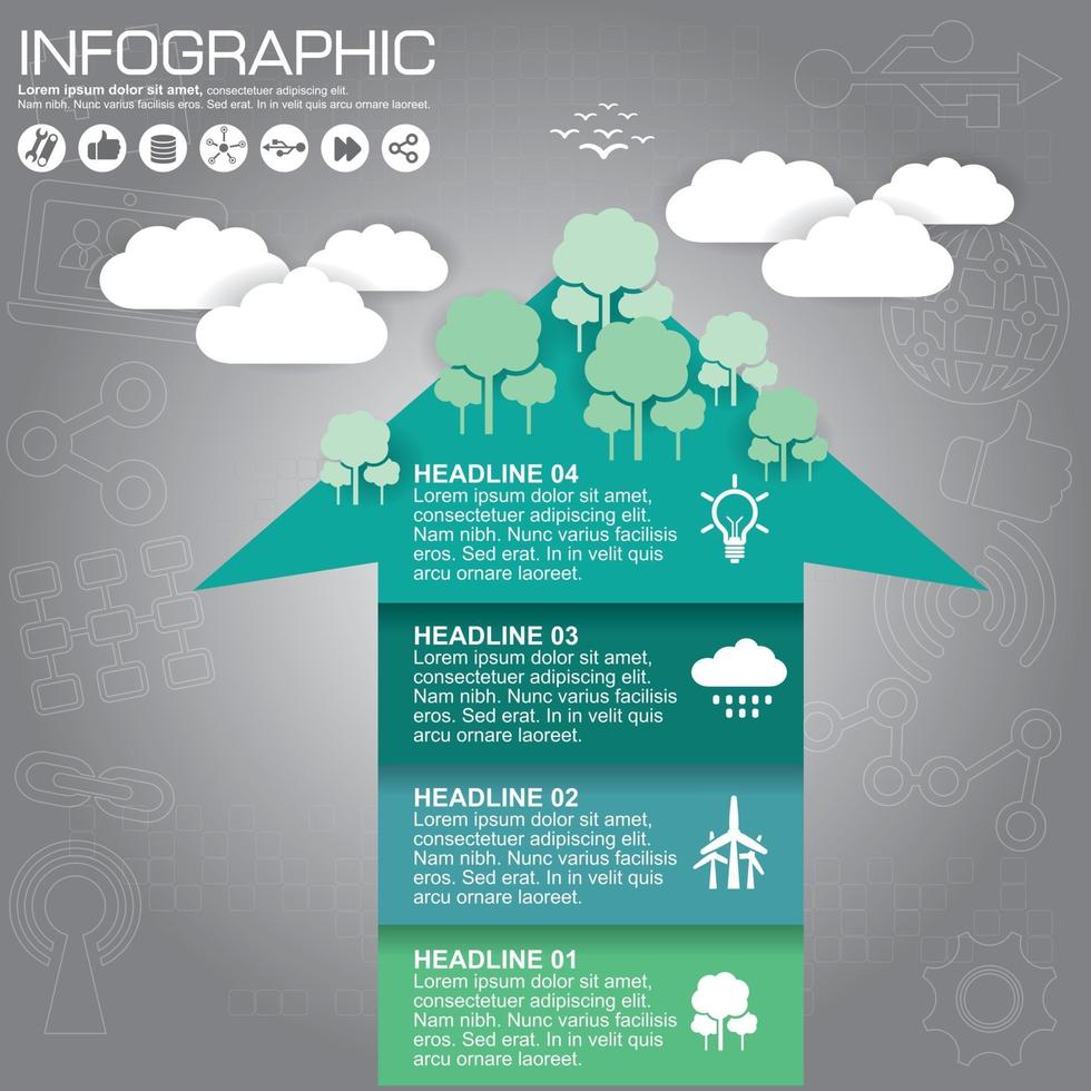 Conjunto de plantillas de diseño de infografías de naturaleza, ilustración vectorial eps10 vector