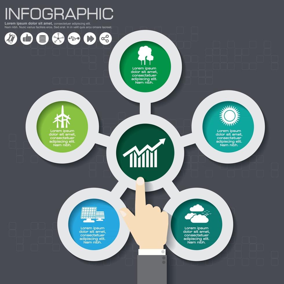 gráfico infográfico con icono vector