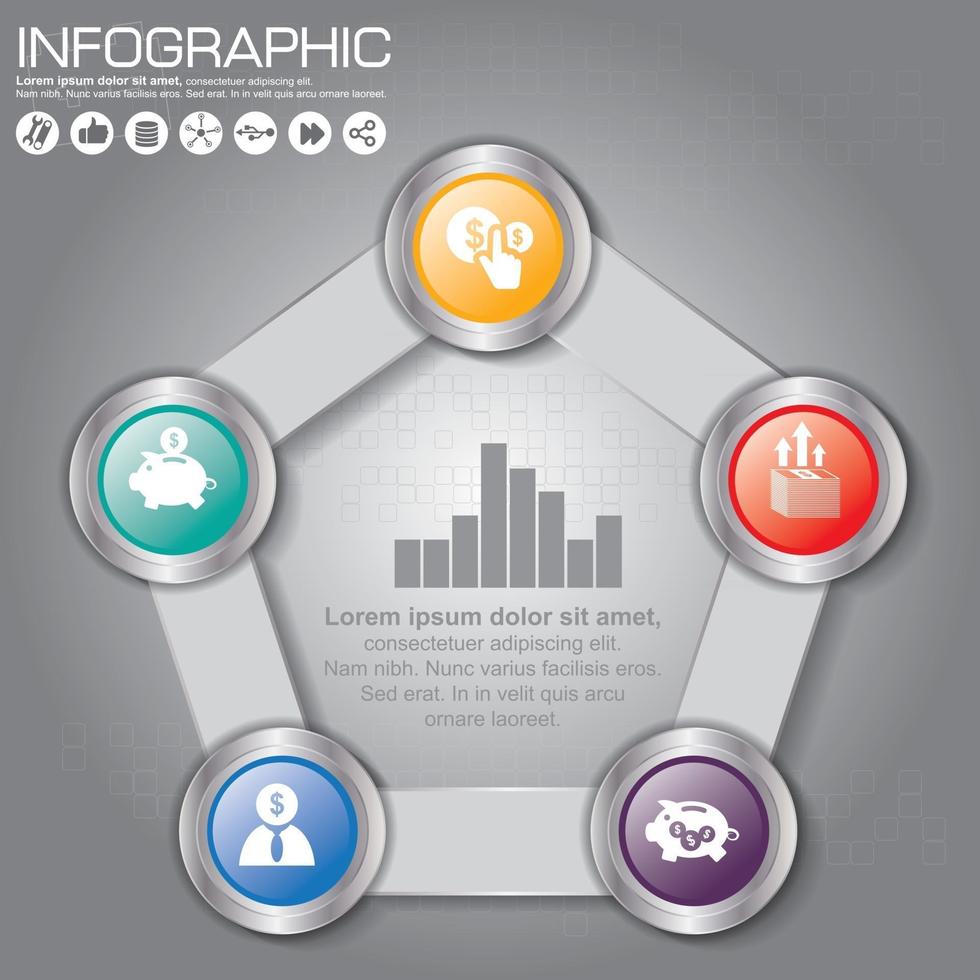 Infographic design template and business concept with 6 options, parts, steps or processes. Can be used for workflow layout, diagram, number options, web design. vector