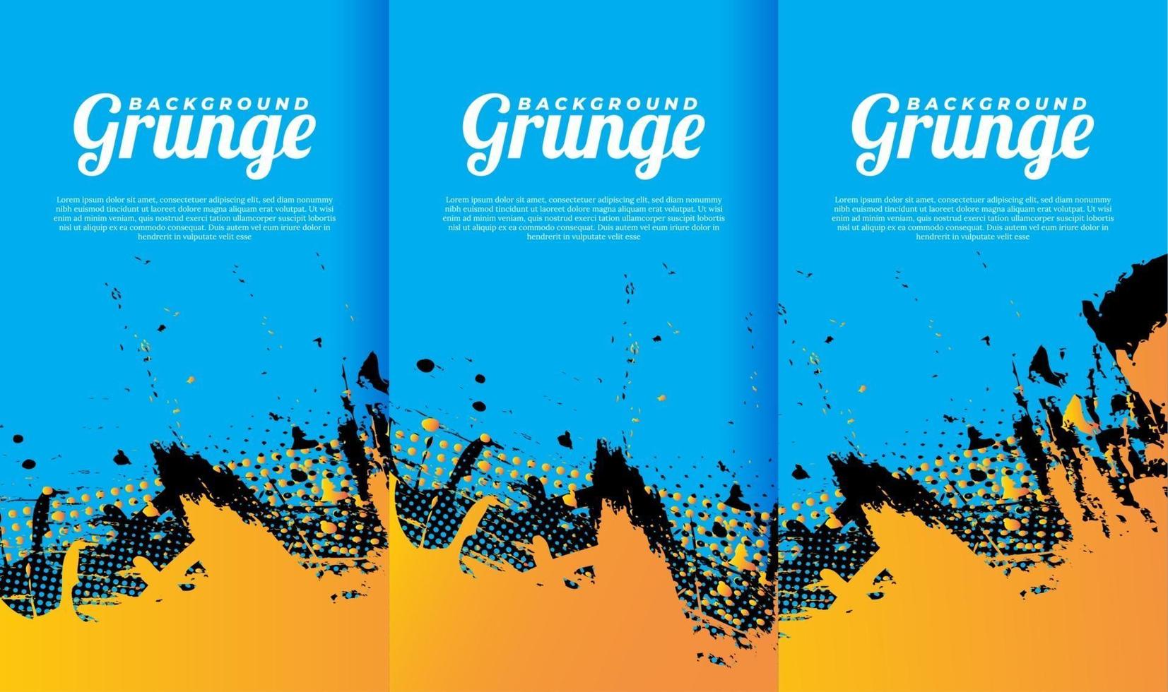 hermoso folleto azul grunge vector