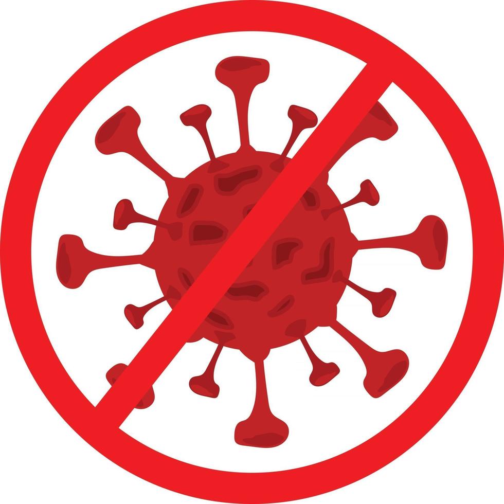 Deadly Covid 19 Red Restriction Icon vector