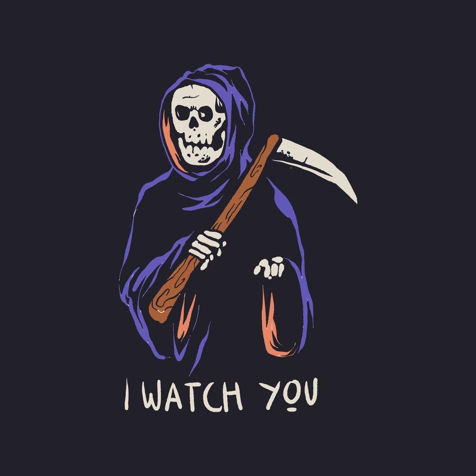 Grim reaper with typography illustration vector