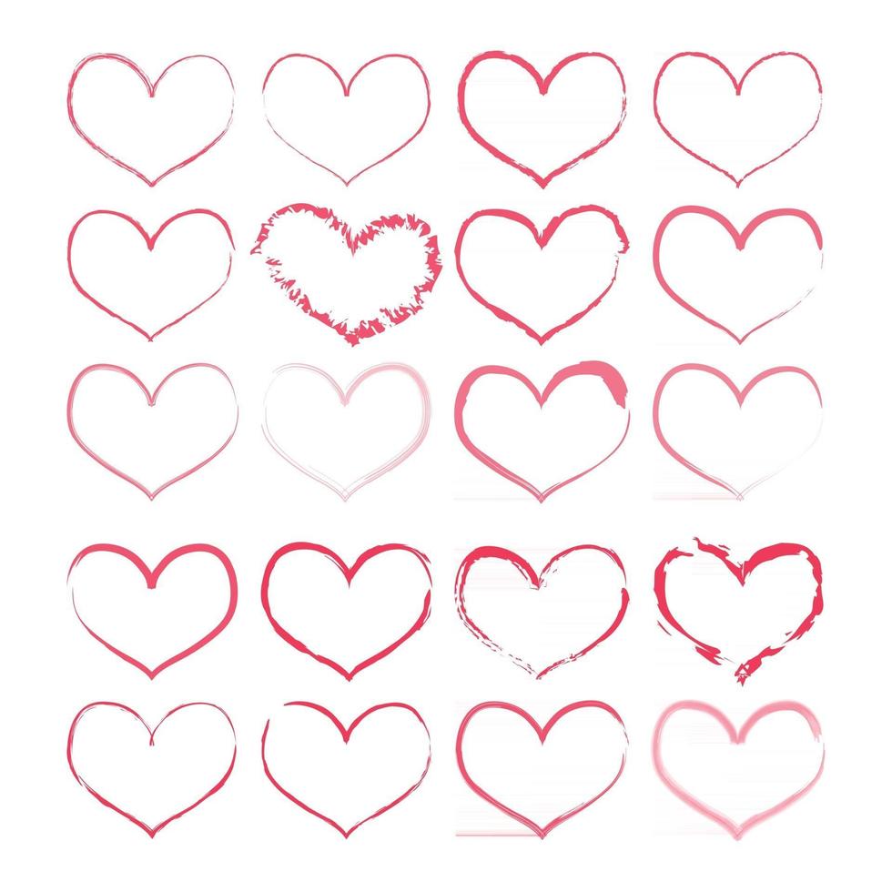 Heart vector icon set for graphic design