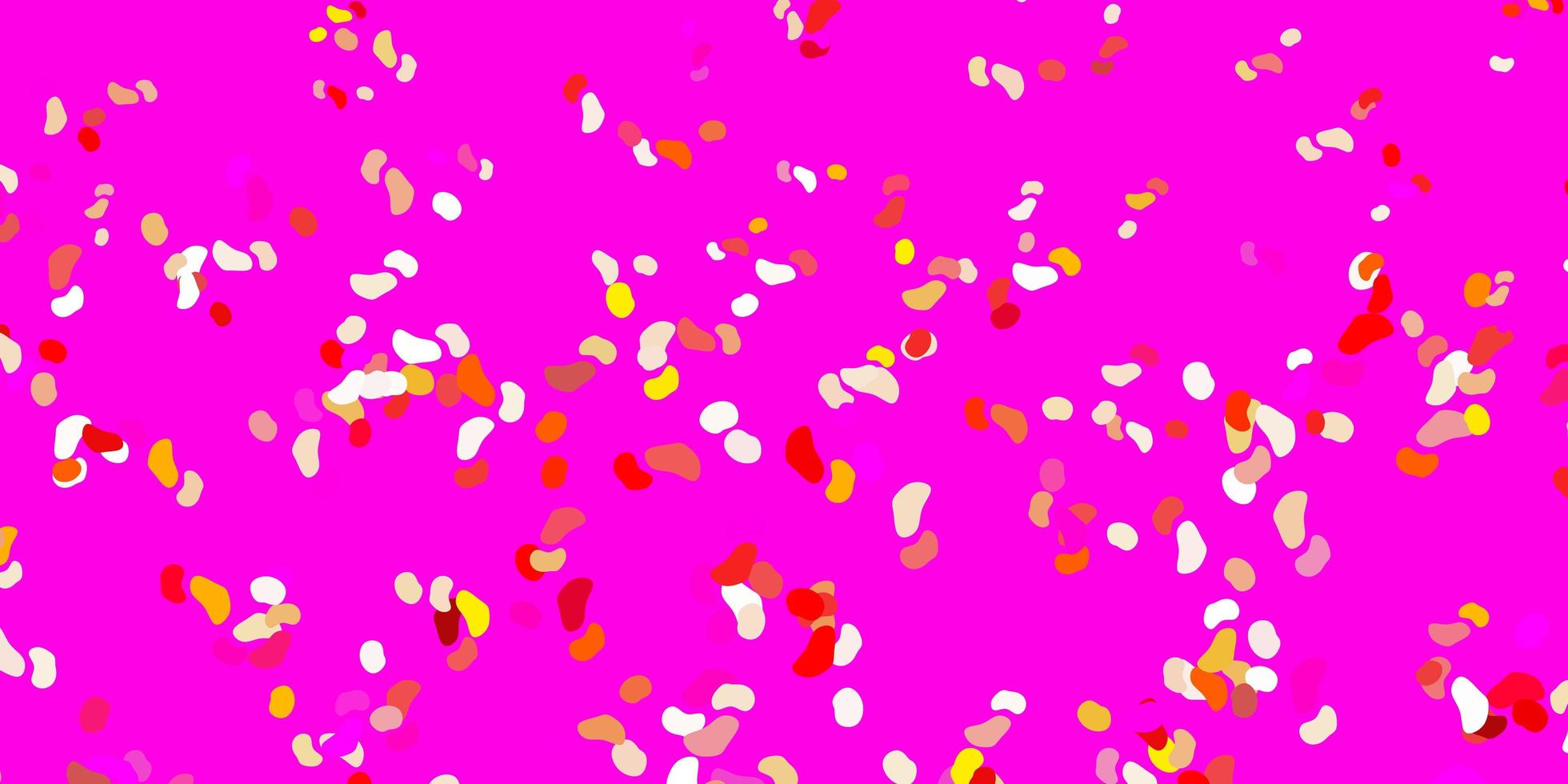 plantilla de vector de color rosa claro, amarillo con formas abstractas.