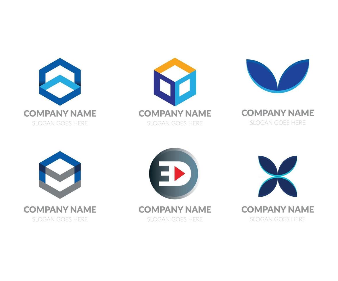 conjunto de logotipos creativos para identidad visual vector