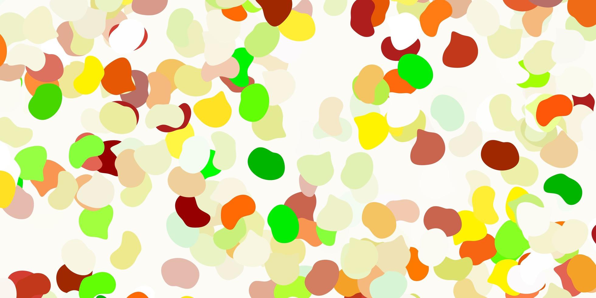 Light green, yellow vector pattern with abstract shapes.