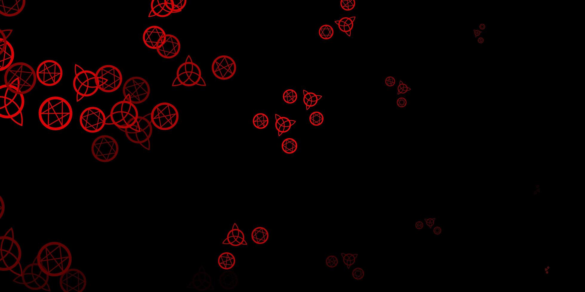 Dark Orange vector texture with religion symbols.