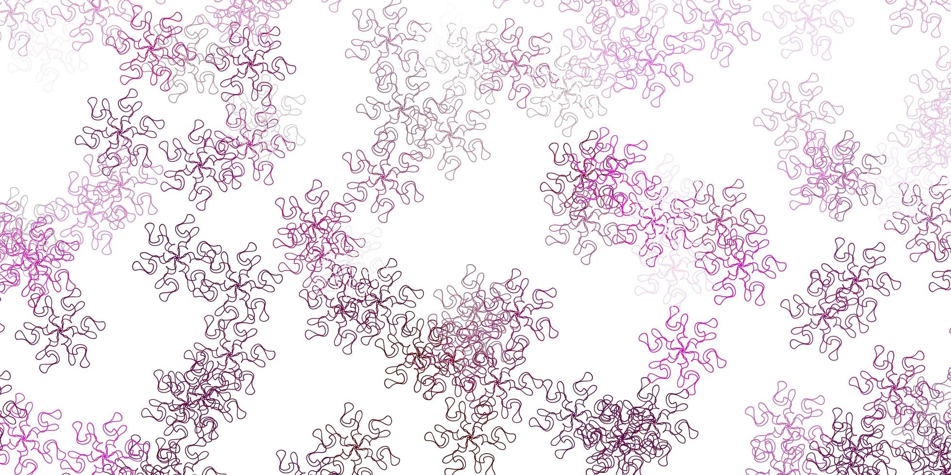 plantilla de doodle de vector rosa claro con flores.