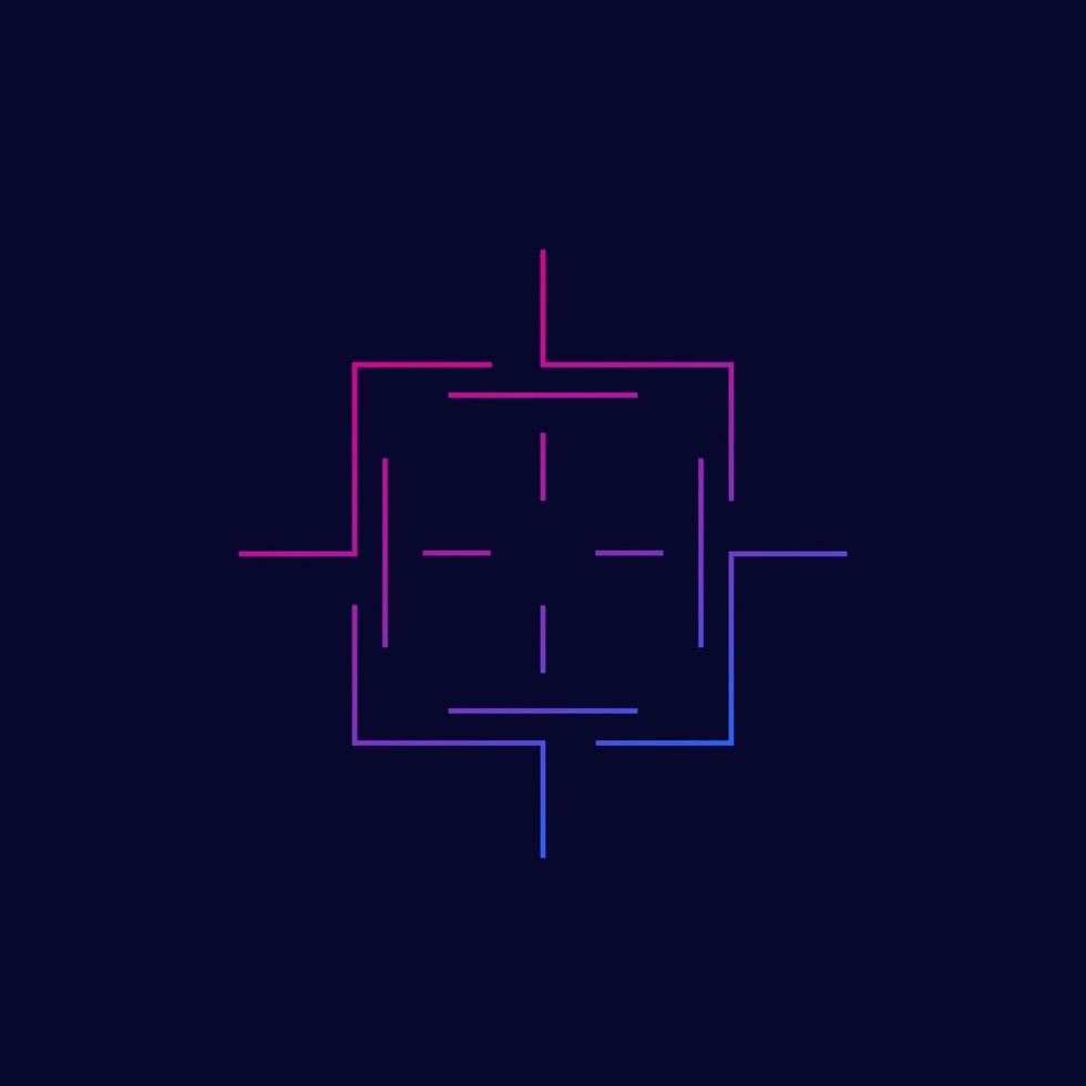 crosshair vector, linear square target vector