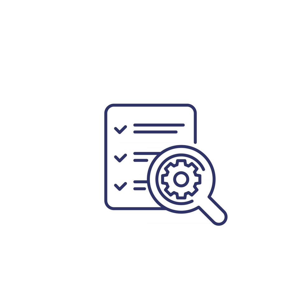 Survey report line icon on white vector