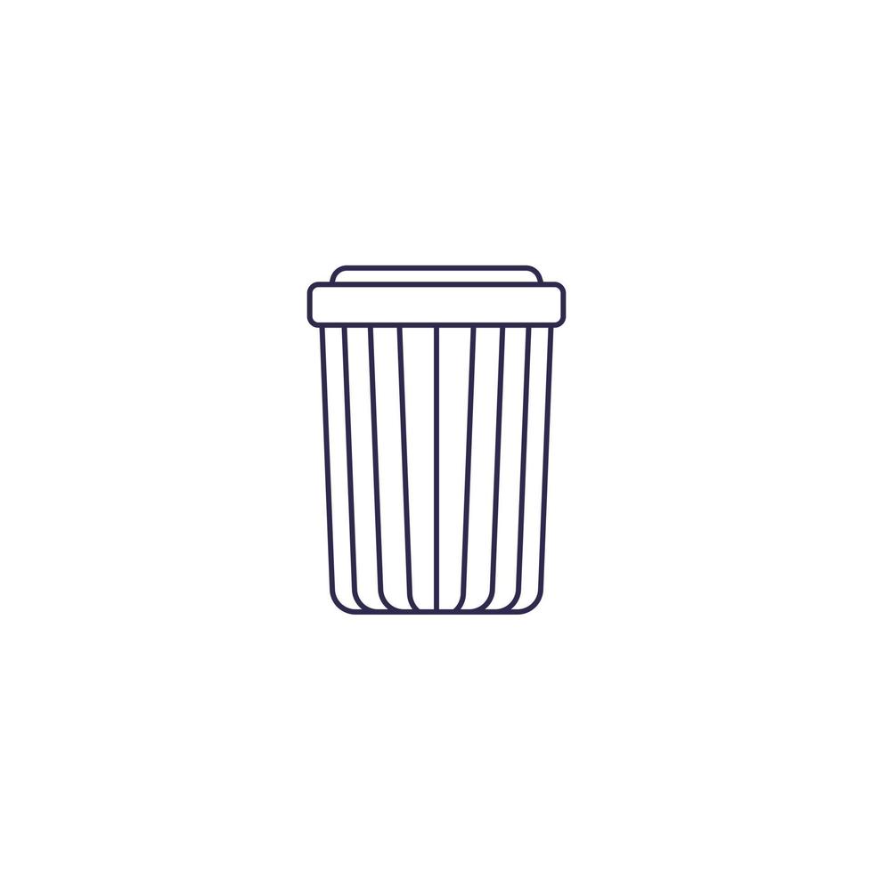 Trash bin icon, line vector art