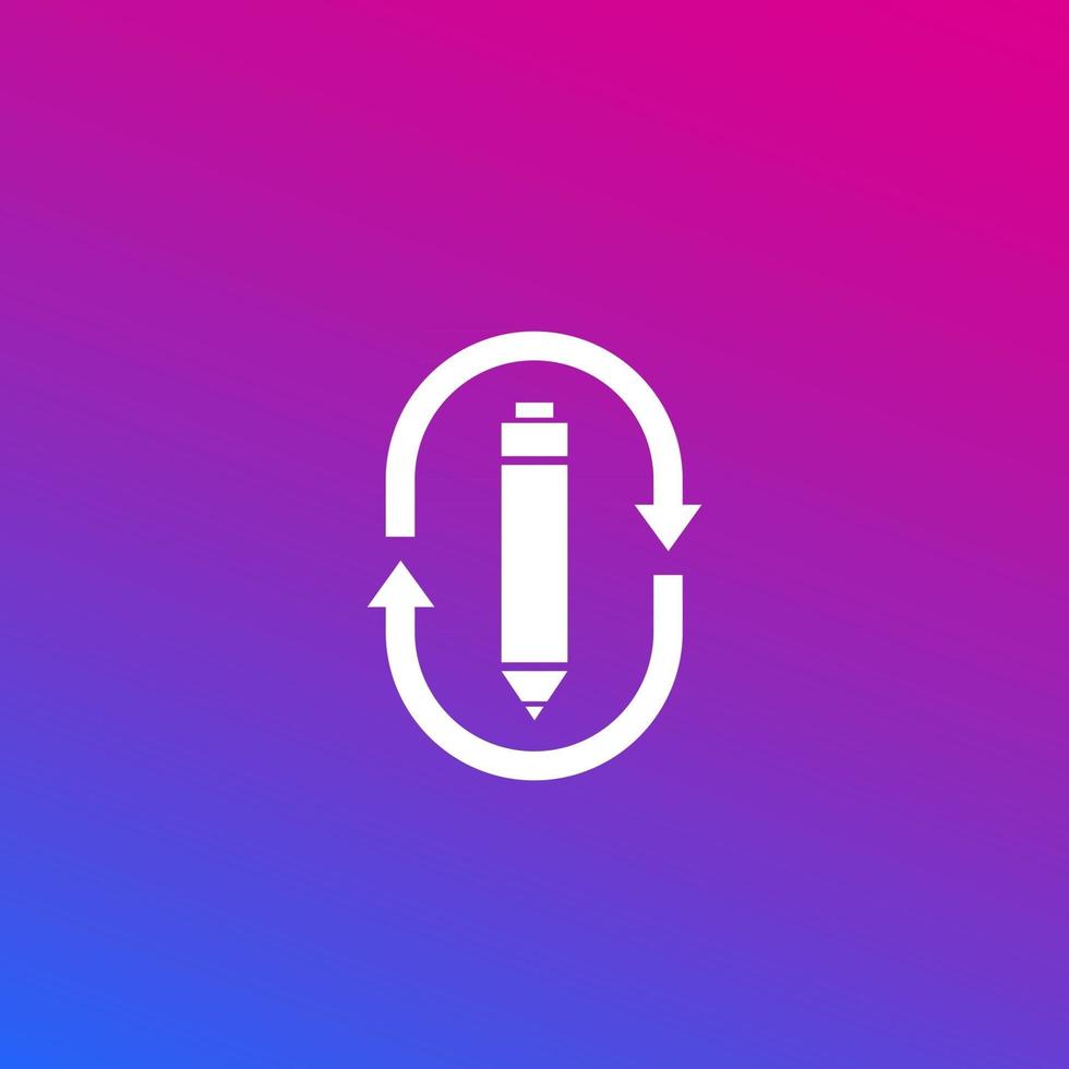 rewrite, edit icon vector