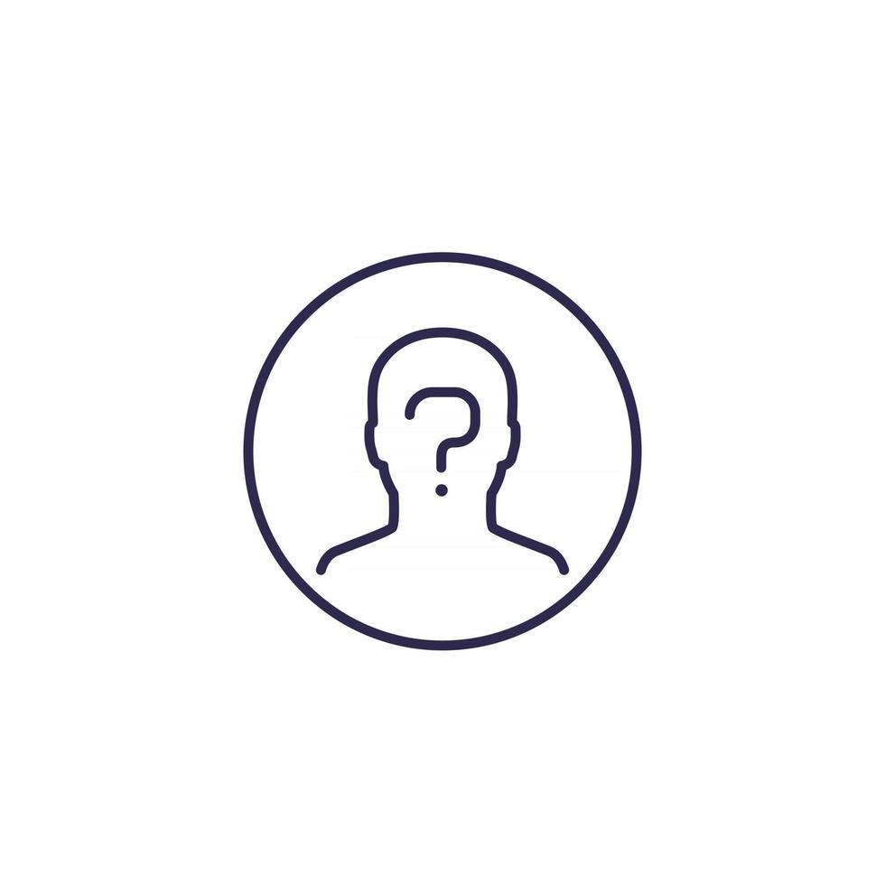unknown person vector line icon