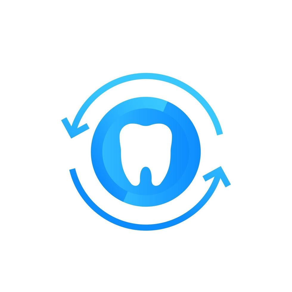 tooth icon with arrows, vector logo