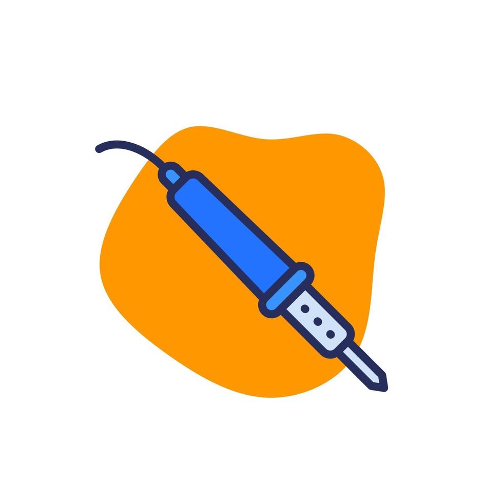 soldering iron icon with outline vector