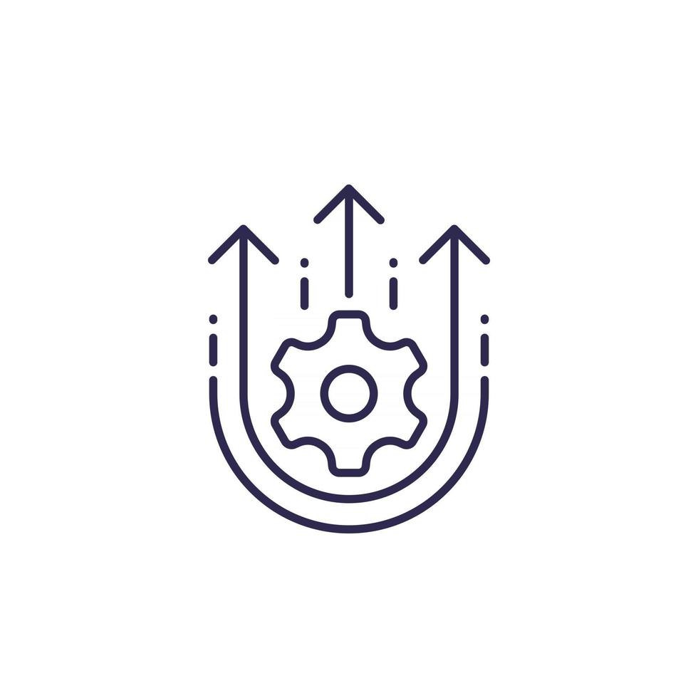 Operational excellence, efficiency, increase in productivity, line icon vector