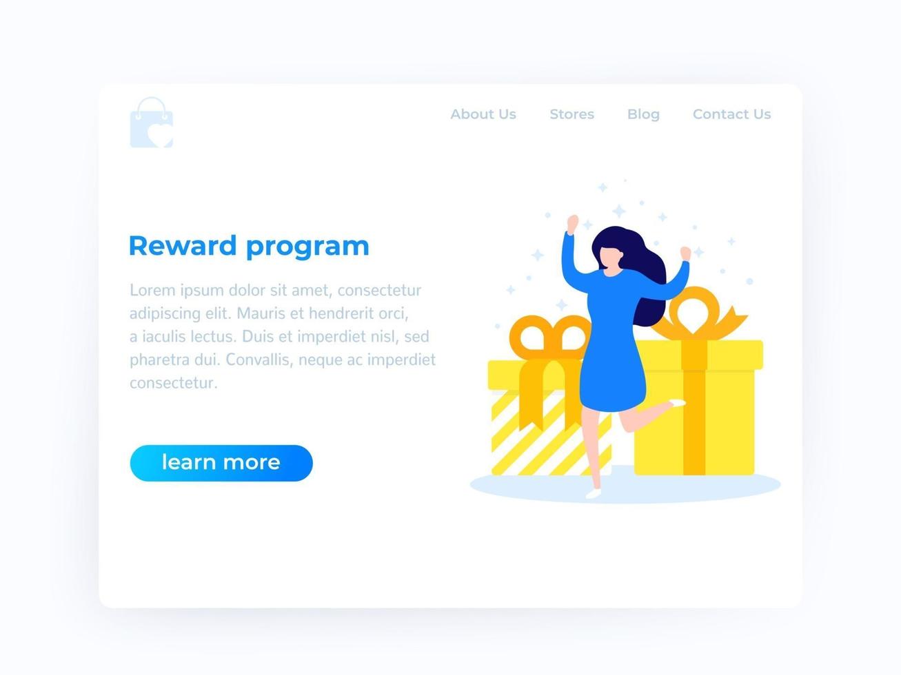 Reward program, website design, vector illustration