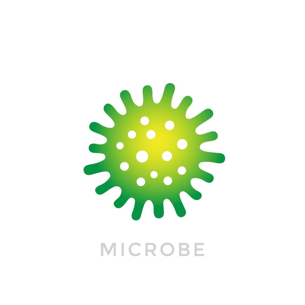 microbio, icono de bacteria, logotipo vectorial aislado en blanco vector