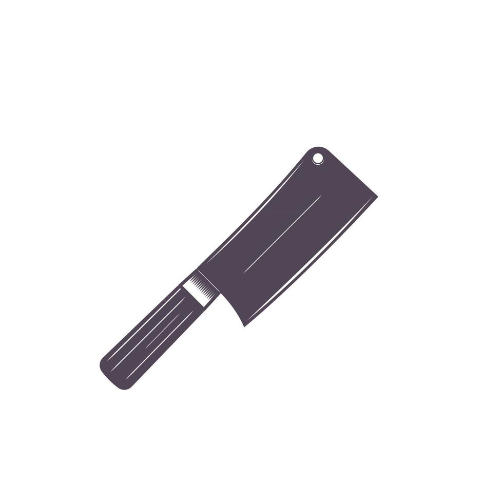 butcher cleaver isolated on white, vector illustration