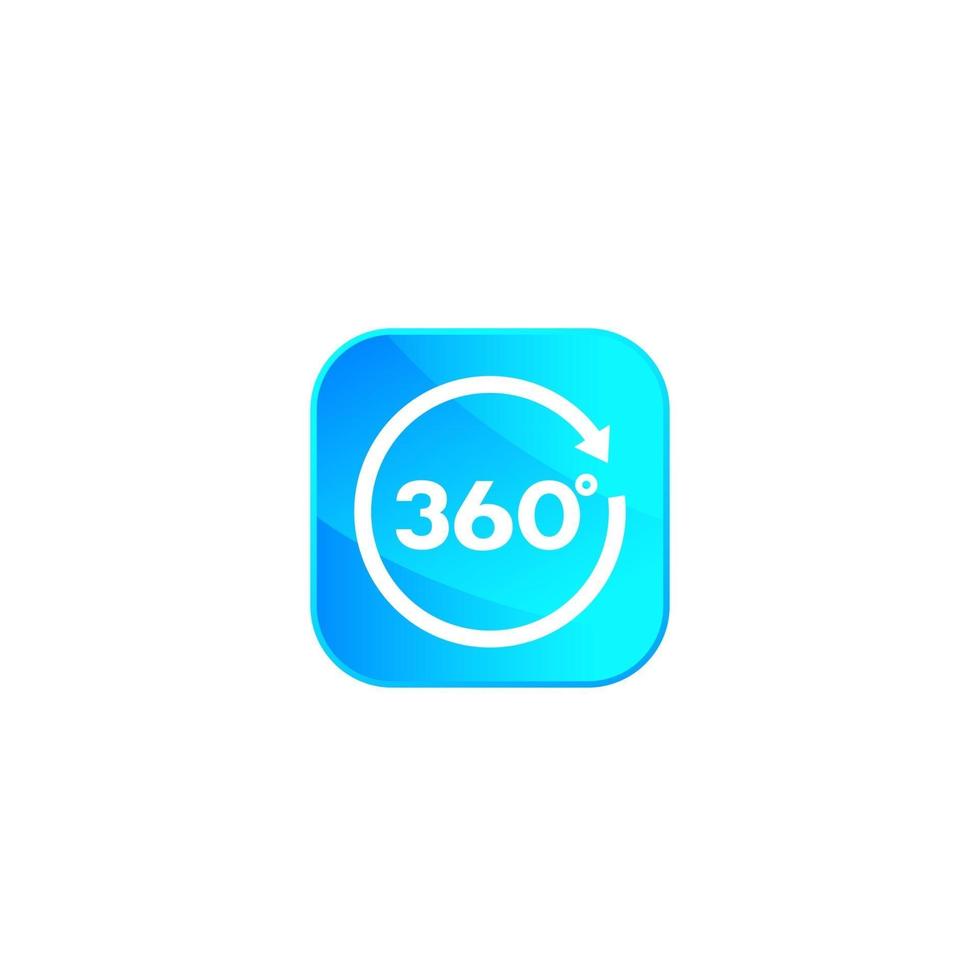 360 icon with arrow, vector