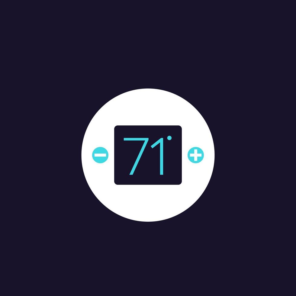 digital thermostat icon, flat style vector