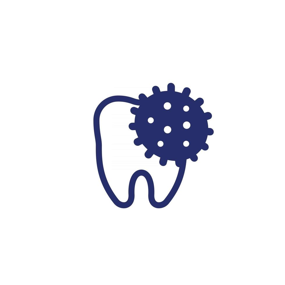 dental infection icon with tooth vector